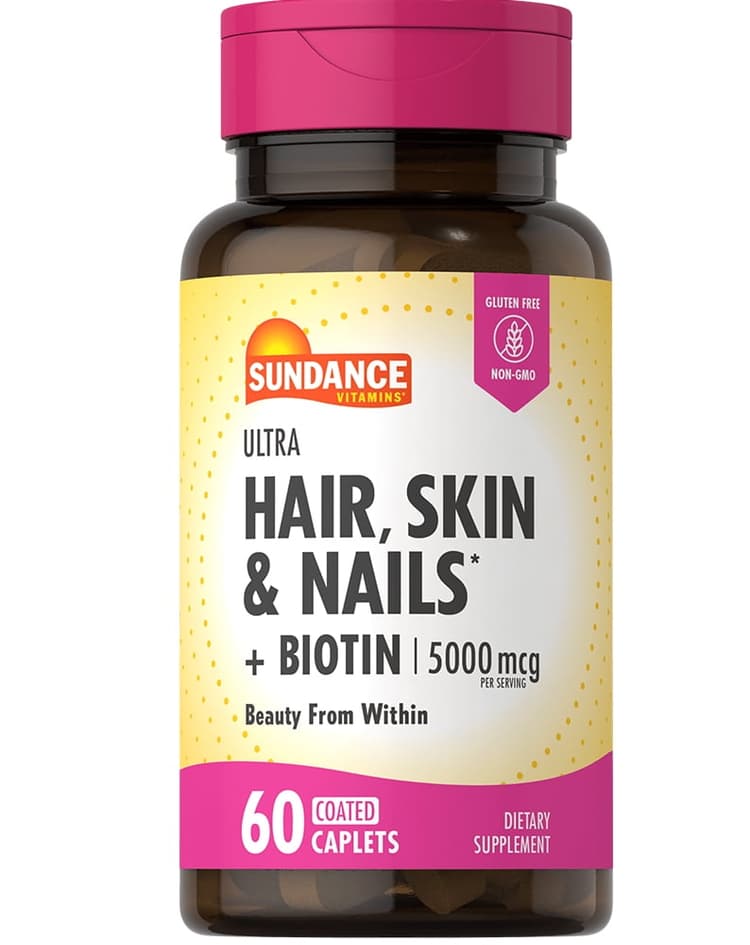 Sundance Vitamins Ultra Hair Skin Nails Biotin 500Mcg Coated Caplets