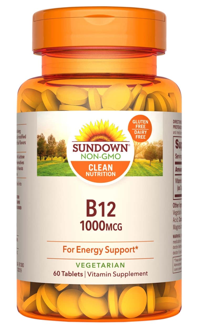 Sundown Naturals B12 1000 Mcg Vitamin Supplement Tablets