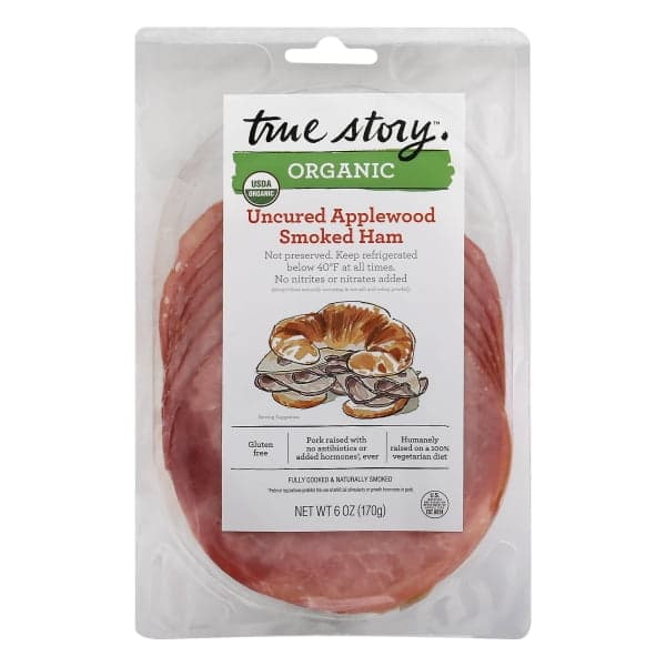 True Story Ham, Organic, Uncured Applewood, Smoked