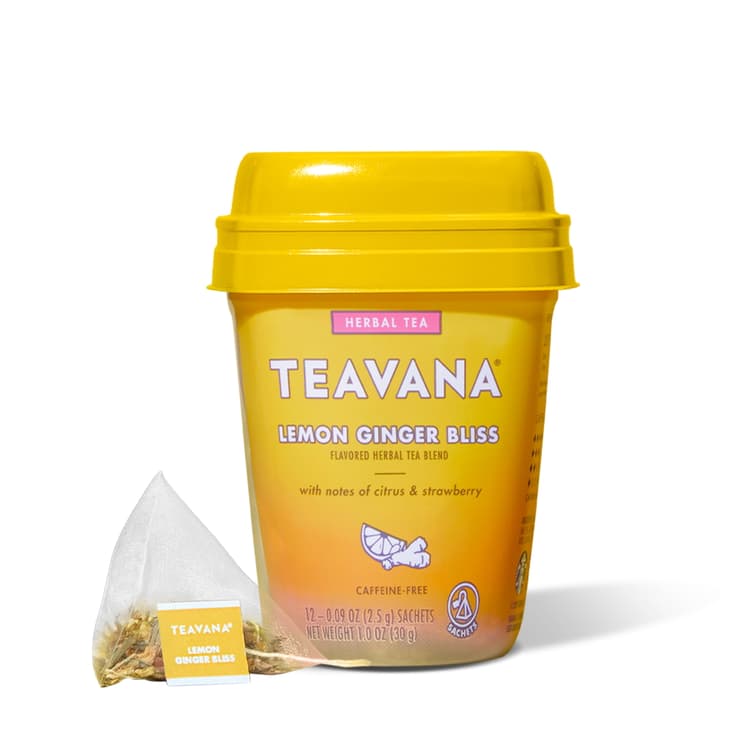 Teavana Caffeine Free Lemon Ginger Bliss Herbal Tea 12- Sachets Cup\Tub