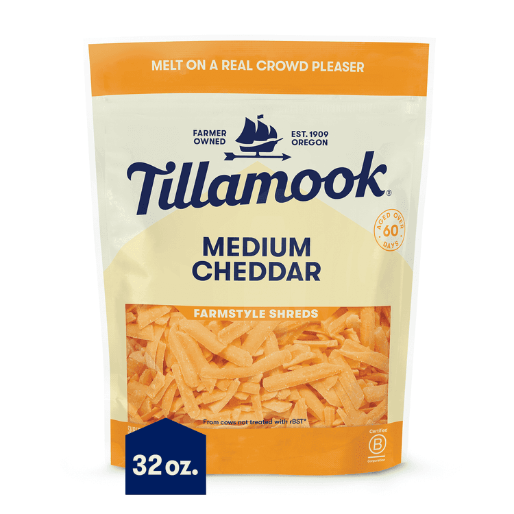 Tillamook Farm Style Shredded Medium Cheddar Shredded Cheese