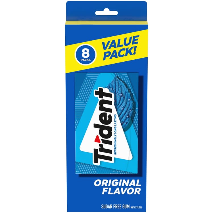 Trident Original Sugar Free Gum, Value Pack, 14 Regular Size Pieces