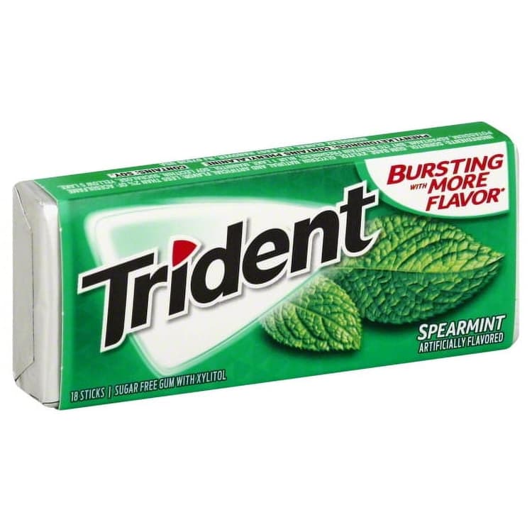 Trident Spearmint Sugar Free Gum With Xylitol