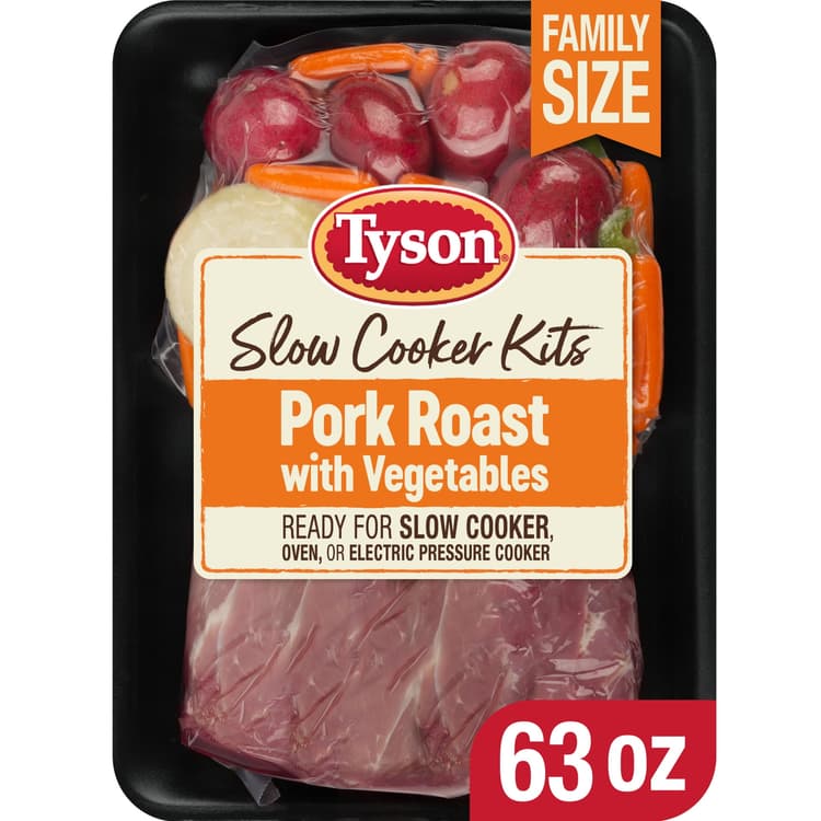 Tyson Ready For Slow Cooker Boneless Pork Roast With Vegetables Meal Kit, Tray