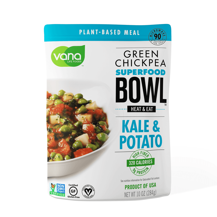 Vana Life Foods Green Chickpea Super Food Bowl- Kale Potato Tomato Rosemary