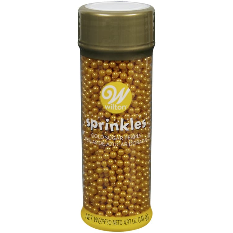 Wilton Metallic Sugar Pearl Sprinkles, Gold