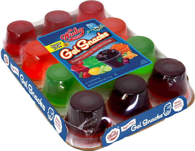 Winky Brand Sugar Free Gelatin, Plastic Cups