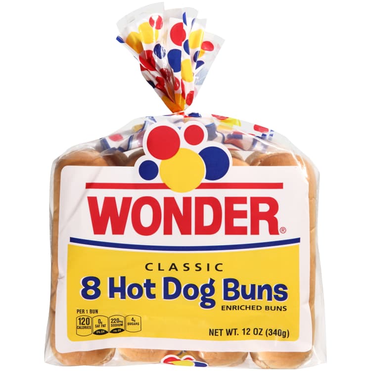 Wonder Classic 8 Hot Dog Buns Enriched Buns