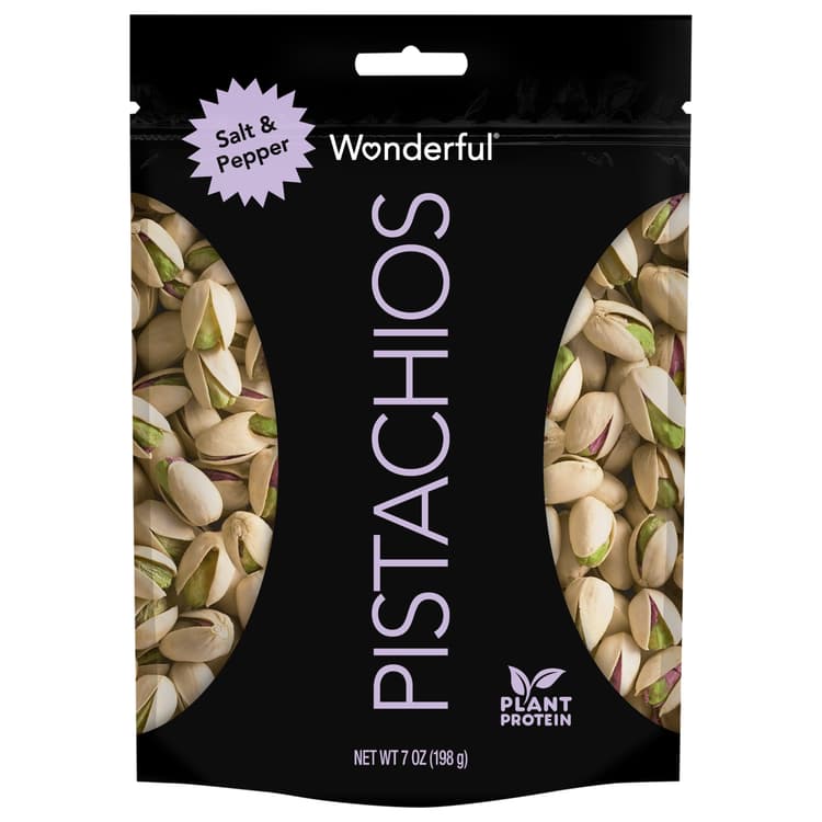 Wonderful Pistachios, Salt & Pepper Flavored, Resealable Pouch