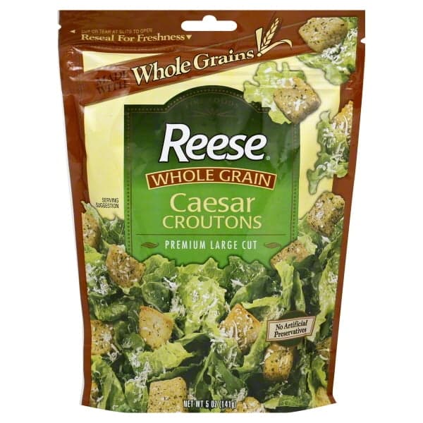 Reese Croutons, Premium Whole Grain, Caesar, Large Cut