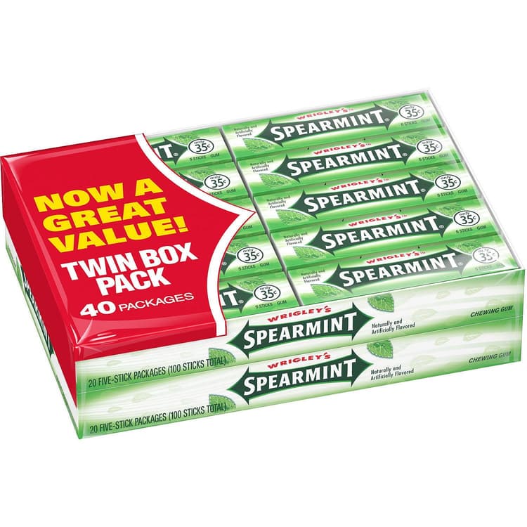 Wrigley, Chewing Gum, Spearmint, Twin