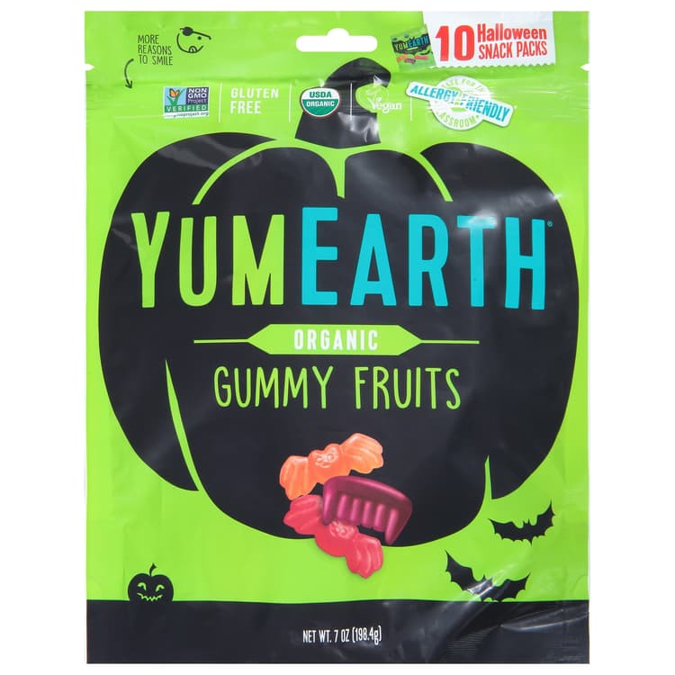 Yumearth Gummy Fruits Halloween Snack Packs Organic Gluten Free