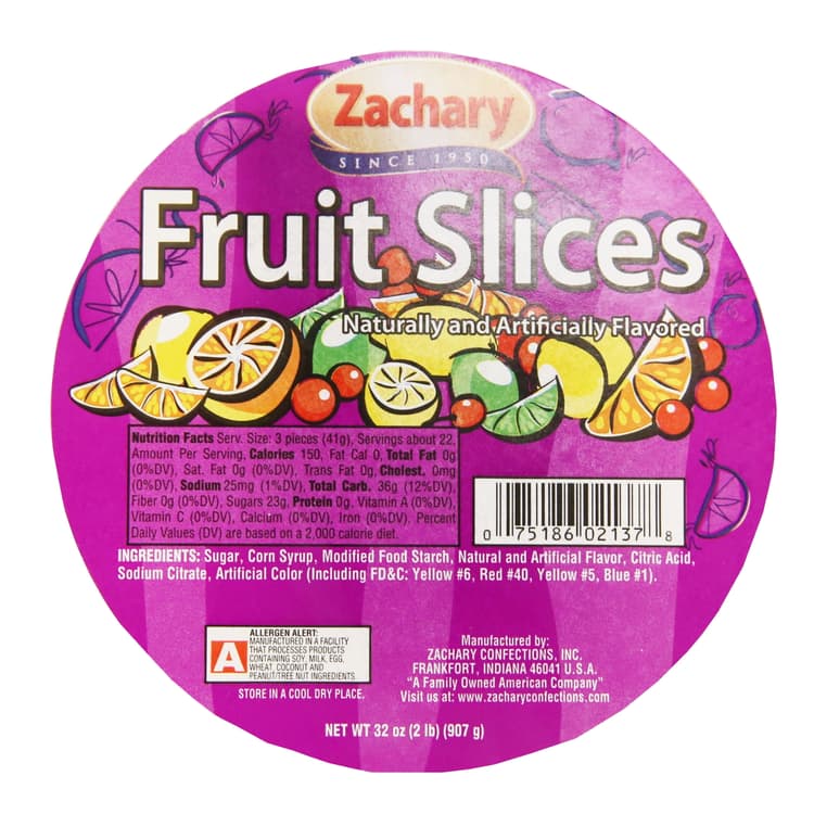 Zachary Fruit Slices, Tub