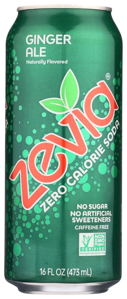 Zevia Soda, Zero Calorie, Ginger Ale, Caffeine Free