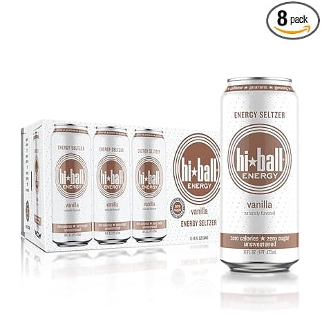 Hiball Energy Zero Calorie And Zero Sugar Sparkling Energy Water, Vanilla, Oz. Cans