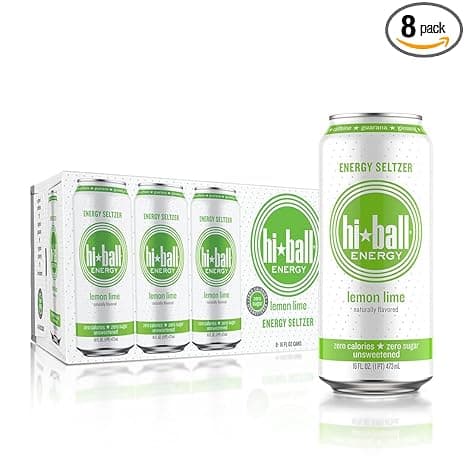 Hiball Energy Zero Calorie And Zero Sugar Sparkling Energy Water, Lemon Lime, Oz. Cans