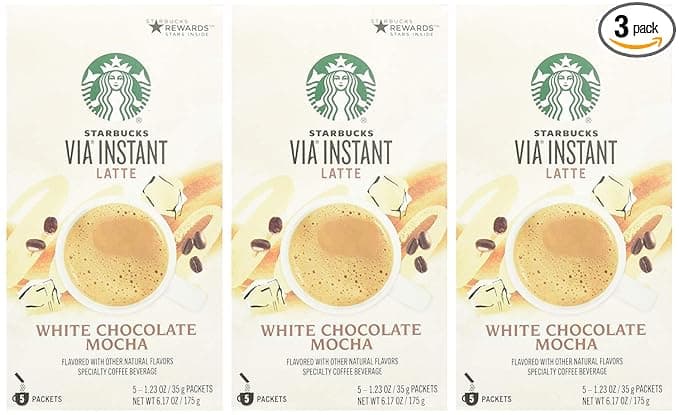 Starbucks Via Instant White Chocolate Mocha (3 Boxes 15- Packets
