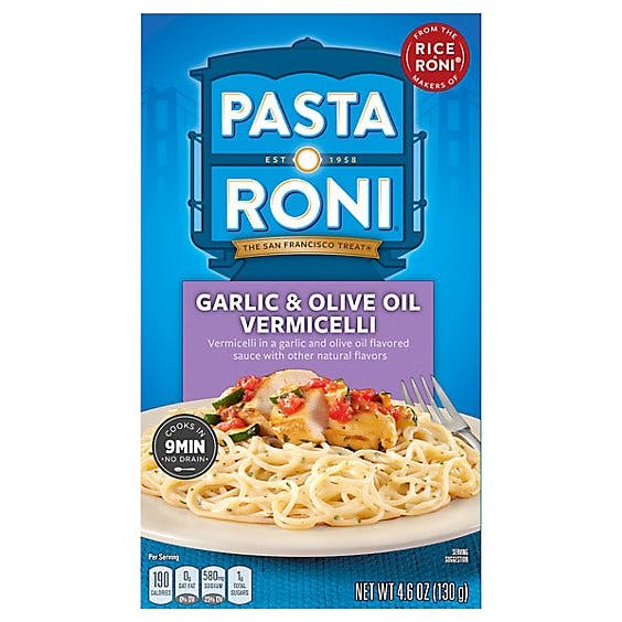 Is it Low FODMAP? Pasta Roni Pasta Vermicelli Garlic & Olive Oil Box