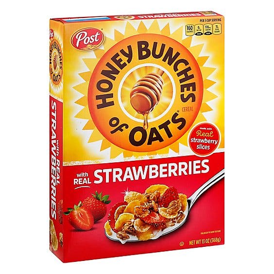 Is it Peanut Free? Post Honey Bunches Of Oats Cereal Breakfast With Real Strawberries Cereal