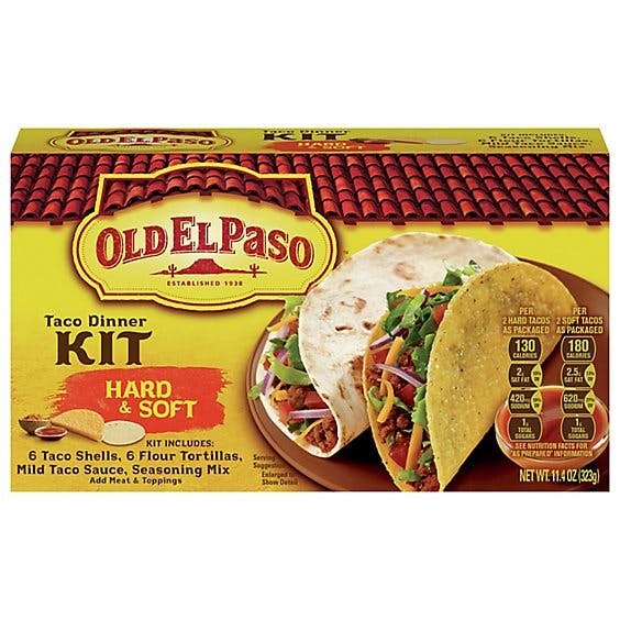Is it Peanut Free? Old El Paso Tortillas Flour Dinner Kit Taco Hard & Soft Box