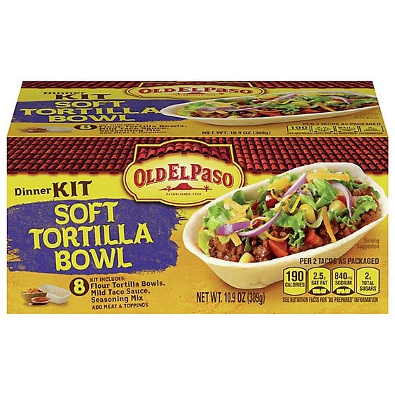 Is it Paleo? Old El Paso Tortillas Flour Taco Boats Soft Tortillas Dinner Kit Box