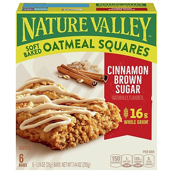 Is it Low FODMAP? Nature Valley Oatmeal Squares Soft-baked Cinnamon Brown Sugar