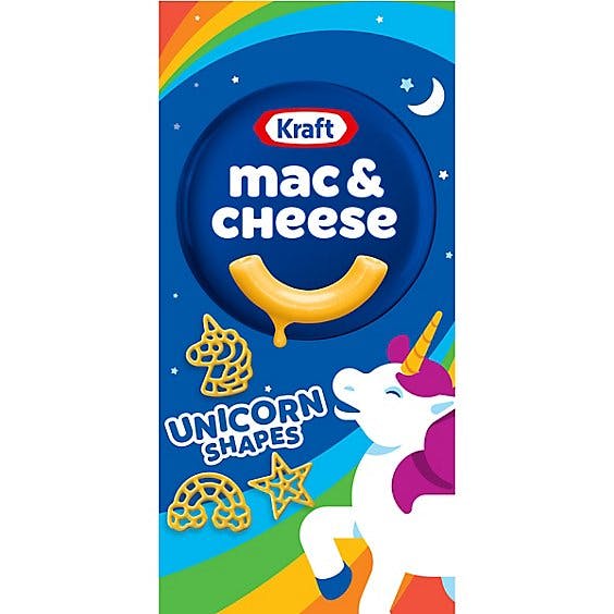 Is it Vegetarian? Kraft Macaroni & Cheese Dinner With Unicorn Pasta Shapes Box