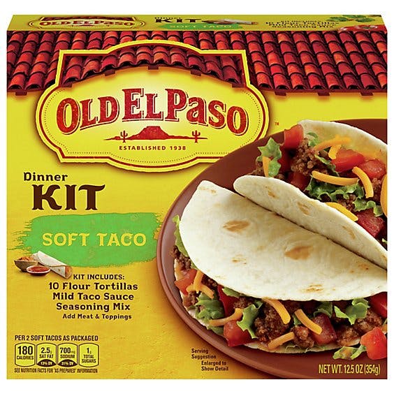 Is it Egg Free? Old El Paso Tortillas Flour Dinner Kit Soft Taco Box