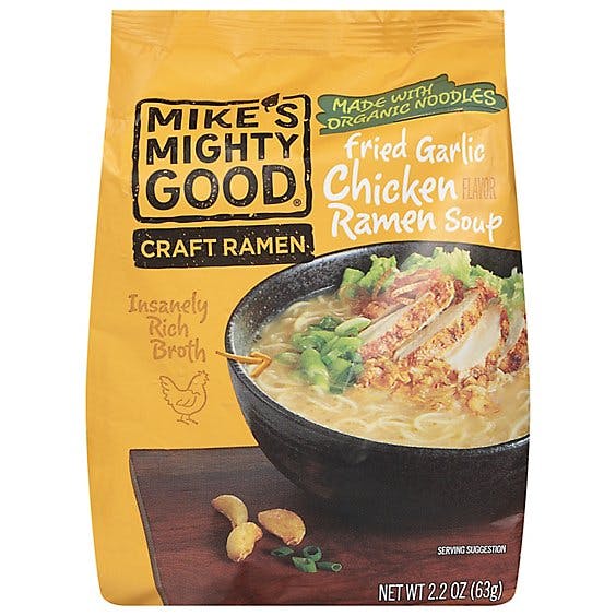 Is it Vegan? Mike's Mighty Good Organic Fried Garlic Chicken Ramen