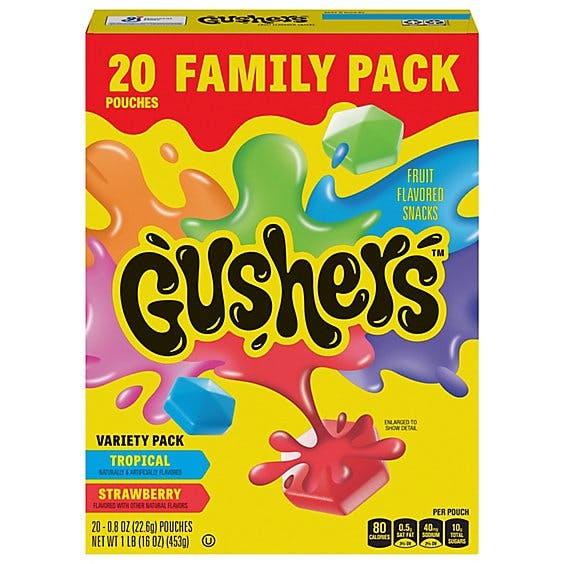 Is it Milk Free? Gushers Fruit Flavored Snacks, Variety Pack, Strawberry And Tropical