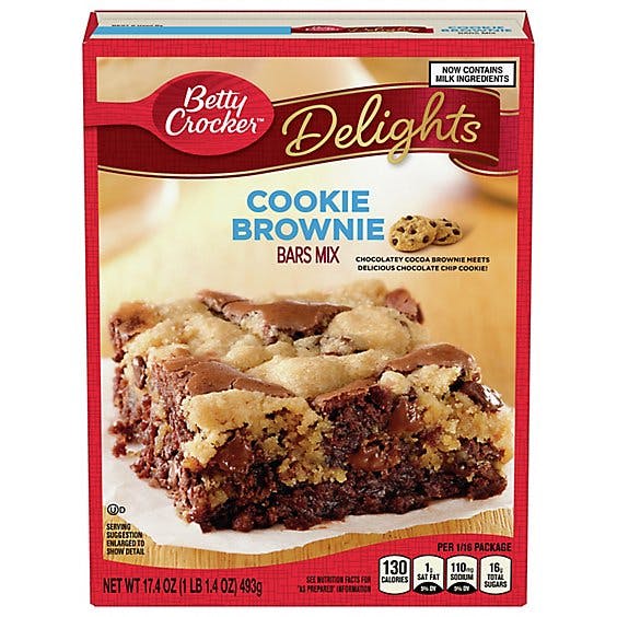 Betty Crocket Delights Bars Mix Cookie Brownie