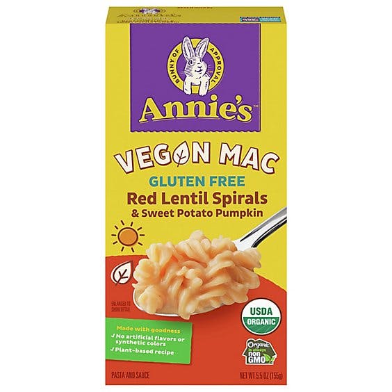 Annies Organic Vegan Red Lentil Spirals With Sweet Potato And Pumpkin Sauc