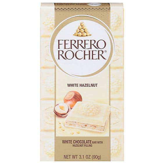 Is it Egg Free? Ferrero Rocher White Hazelnut White Chocolate Bar With Hazelnut Filling