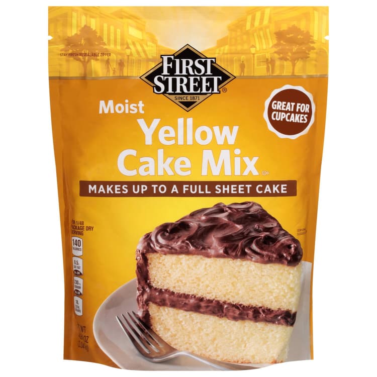 First Street, Cake Mix, Yellow, Moist