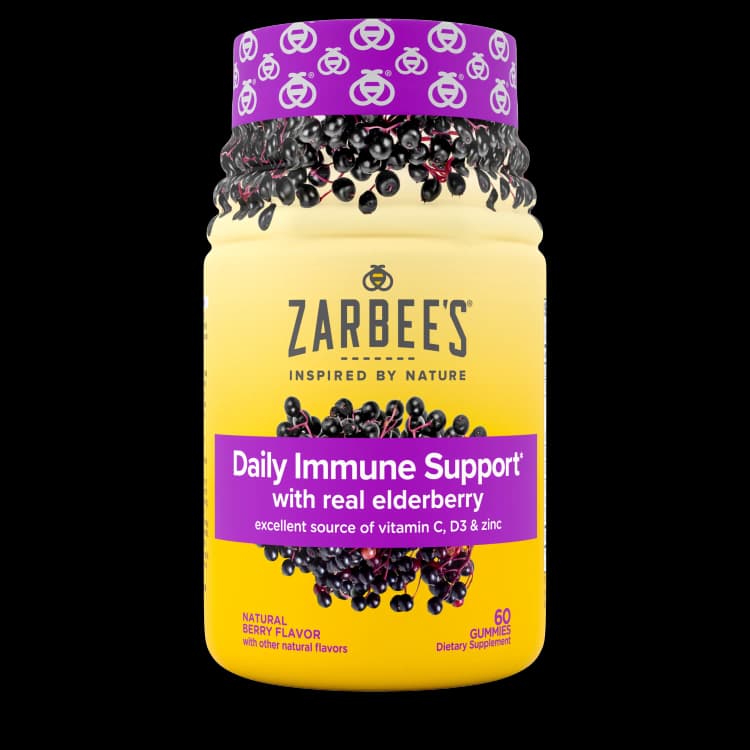 Zarbee'S Daily Immune Support Gummies With Real Elderberry Vitamins A C D E And Zinc