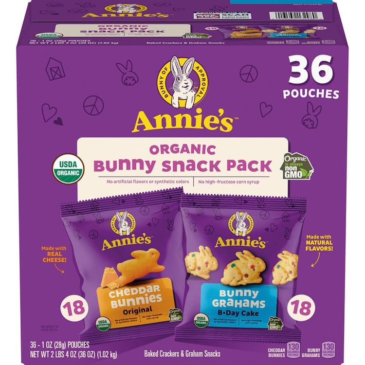 Annie'S Graham And Cheddar Bunny Snacks Favorites Pack, Packets