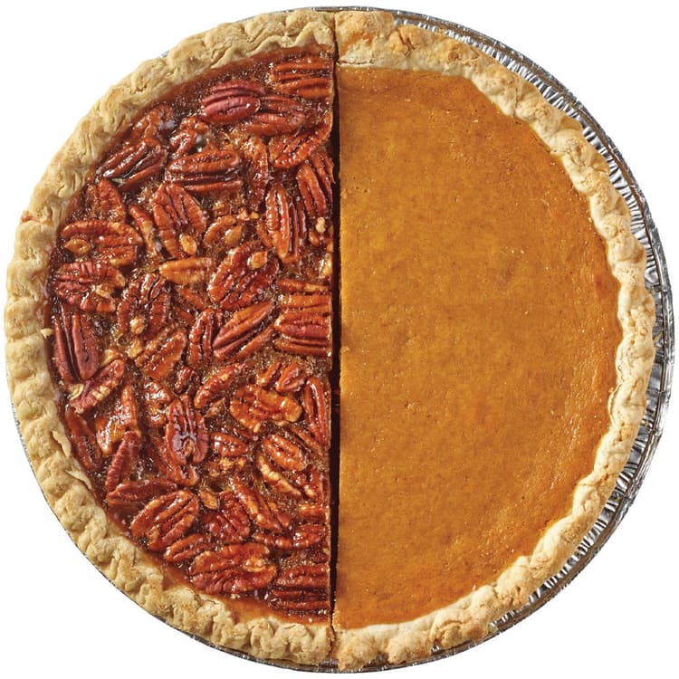 H-E-B Bakery Gourmet Half Pecan, Half Pumpkin Pie