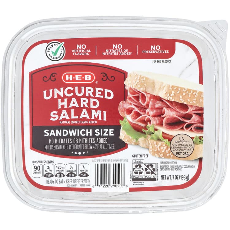H-E-B Hard Salami Sandwhich Sliced