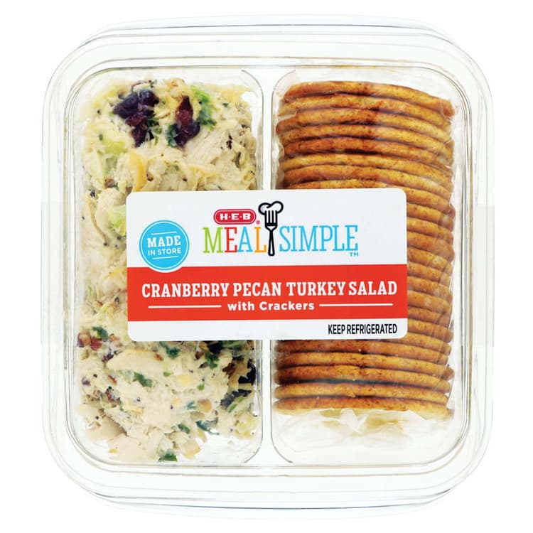 H-E-B Meal Simple Cranberry Pecan Turkey Salad And Wheat Crackers