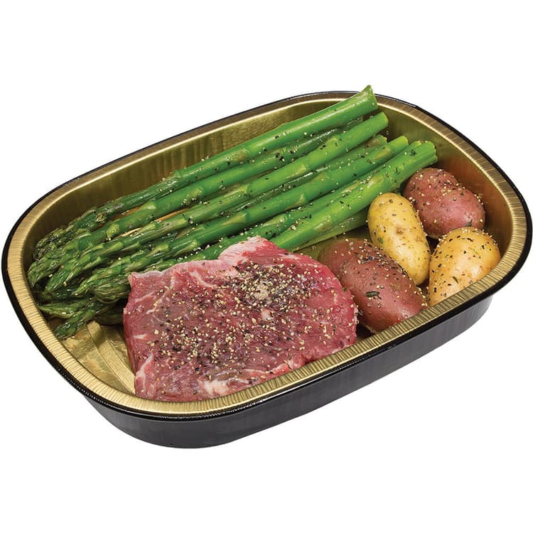 H-E-B Meal Simple Seasoned Usda Choice Beef Steak With Asparagus And Potatoes