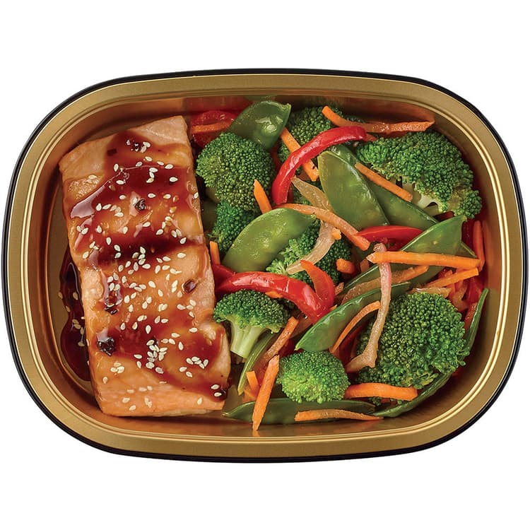 H-E-B Meal Simple Teriyaki Salmon With Stir Fry Vegetables