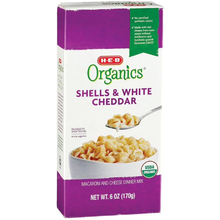 H-E-B Organics Shells & White Cheddar Cheese