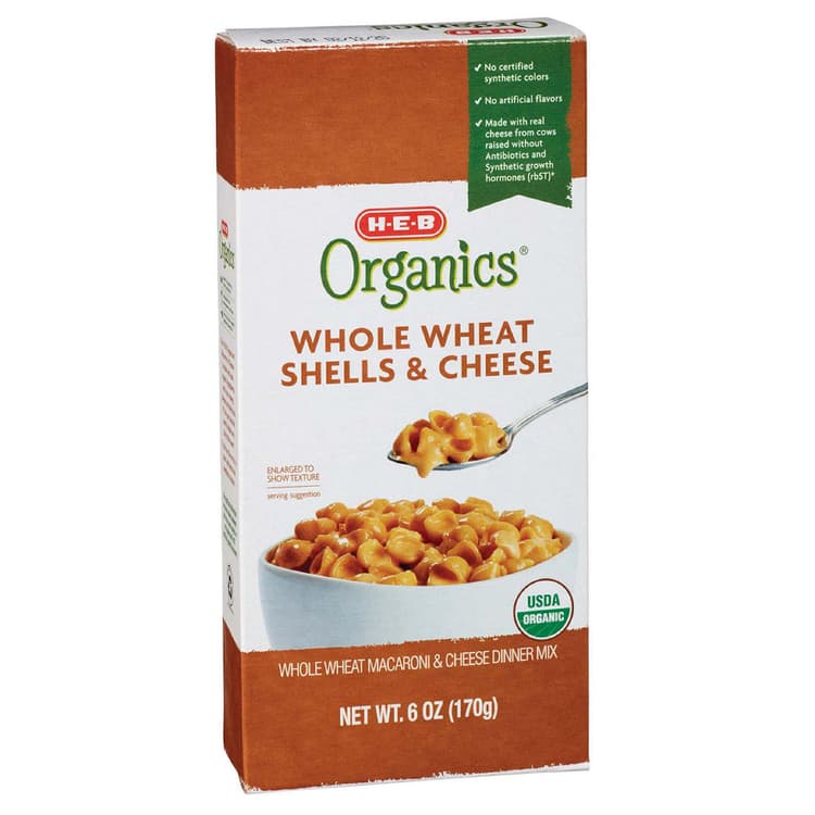 H-E-B Organics Whole Wheat Macaroni Shells & Cheese