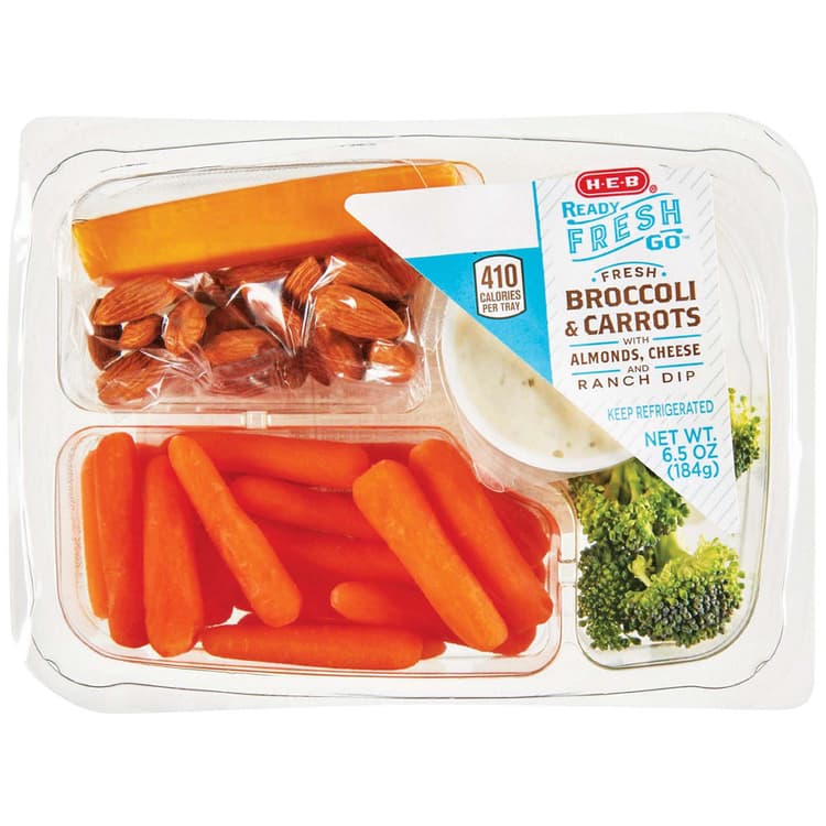 H-E-B Ready Fresh Go! Broccoli & Carrots Snack Tray