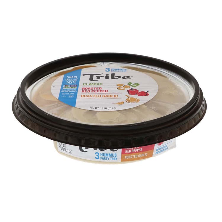 Tribe Hummus Party Pack Classic Roasted Pepper Garlic