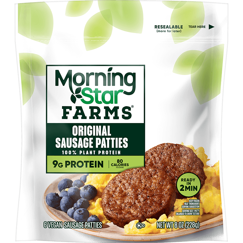 Morningstar Farms Meatless Sausage Patties Plant Based Protein Original