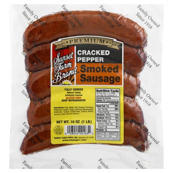 Sunset Farm Brand Cracked Pepper Smoked Sausage