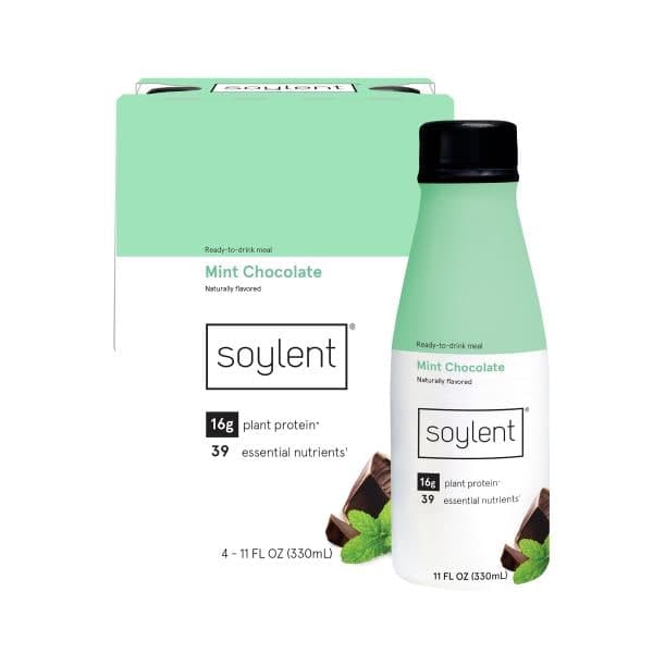 Soylent Soylent Vegan Protein Meal Replacement Shake, Mint Chocolate, A Complete Meal In A Bottle! This Delicious Dessert-Inspired Flavor Is Packed With Of Plant-Based Protein, 39 Essential Nutrients And Only Of S