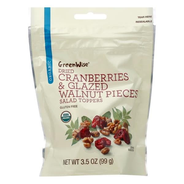Greenwise Salad Toppers, Organic, Dried Cranberries & Glazed Walnut