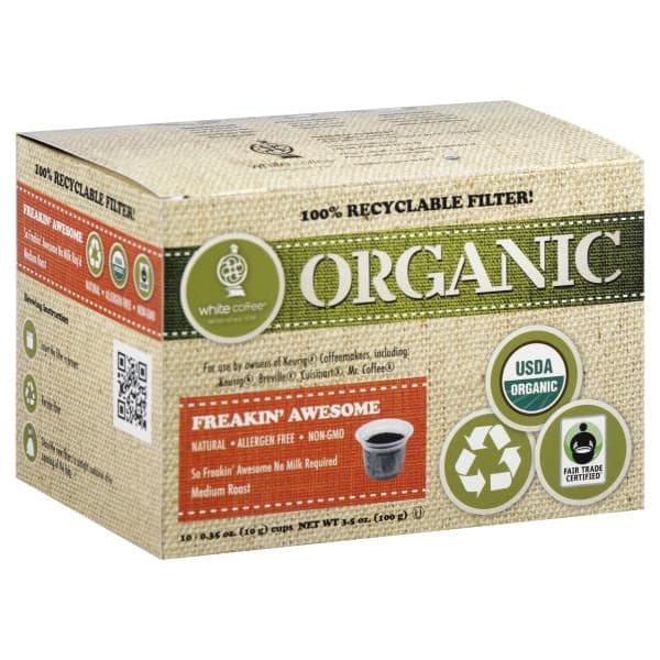White Coffee Organic Coffee, Medium Roast, Freakin' Awesome